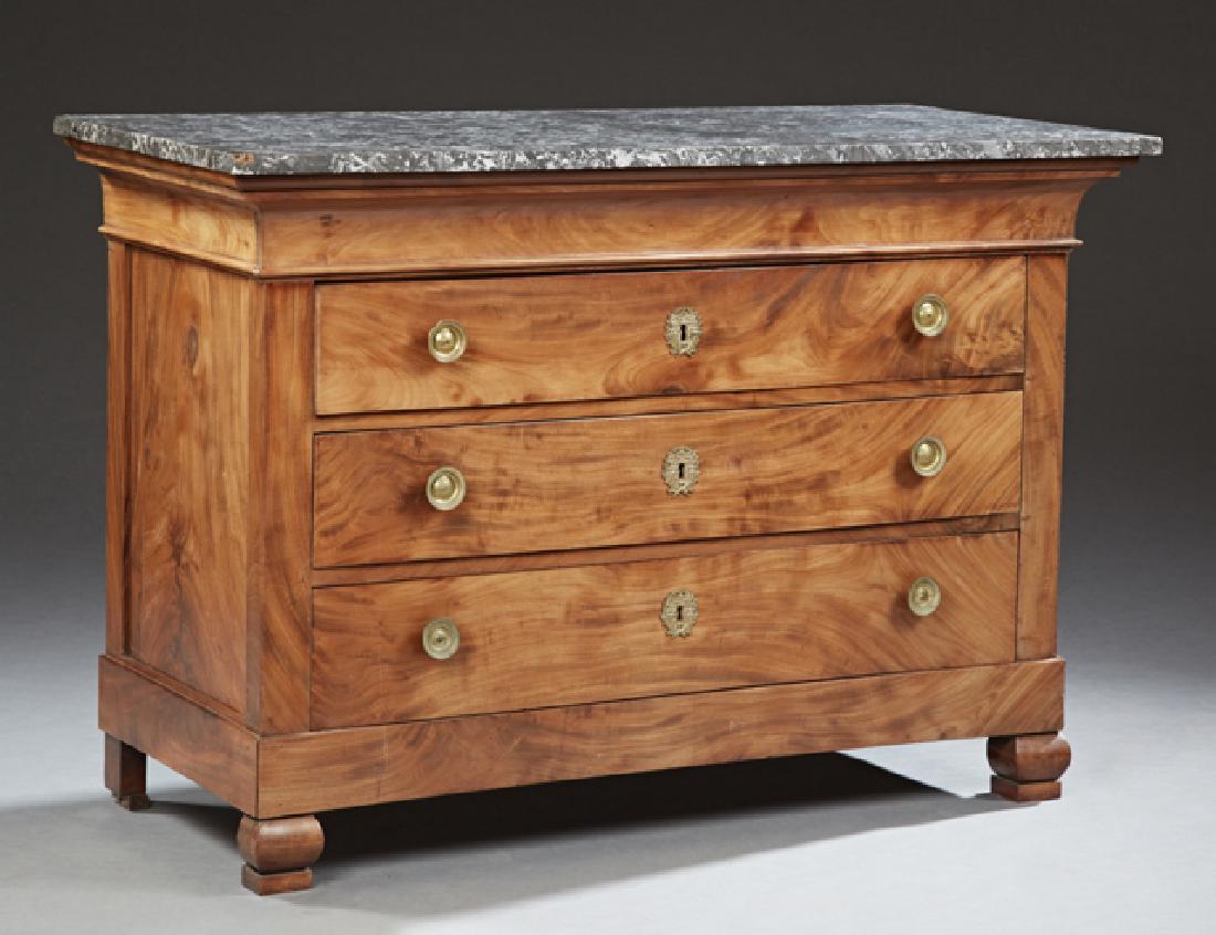 Louis Philippe Carved Mahogany Marble Top Commode, 19th (1 of 1)