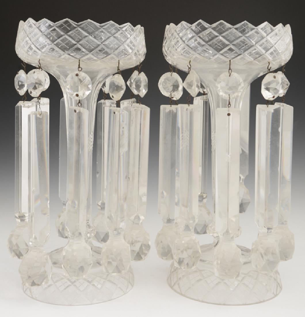 Pair of Cut Crystal Lusters, early 20th c., hung with (1 of 1)