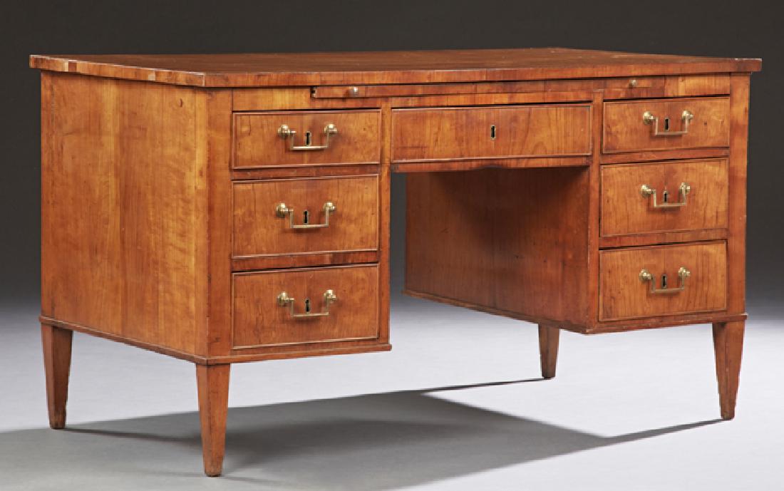 Directoire Style Carved Cherry Faux Partner's Desk, (1 of 6)