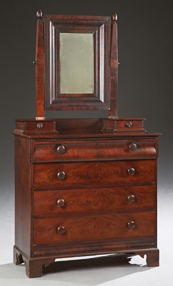 American Classical Carved Mahogany Mirror Back Dresser, (1 of 1)