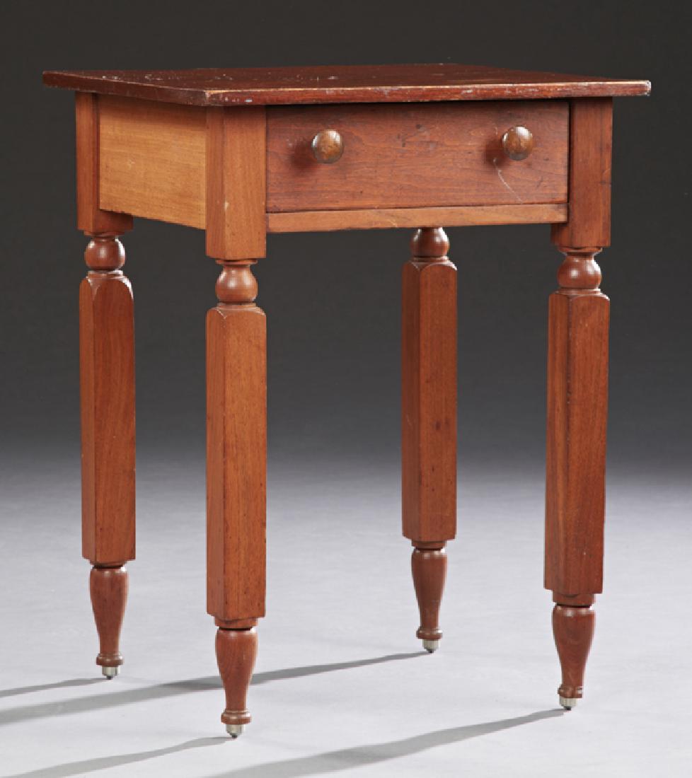American Carved Cherry Side Table, 19th c., the (1 of 1)