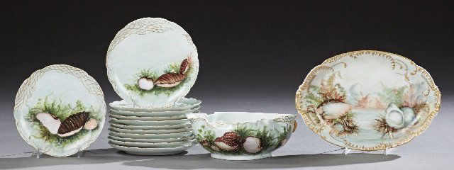 Fourteen Piece Haviland Limoges Porcelain Fish Set, (1 of 1)