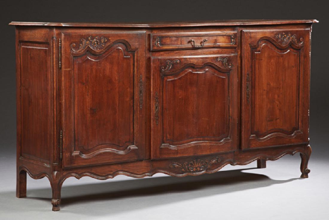 French Louis XV Carved Oak Bowfront Sideboard, early (1 of 1)