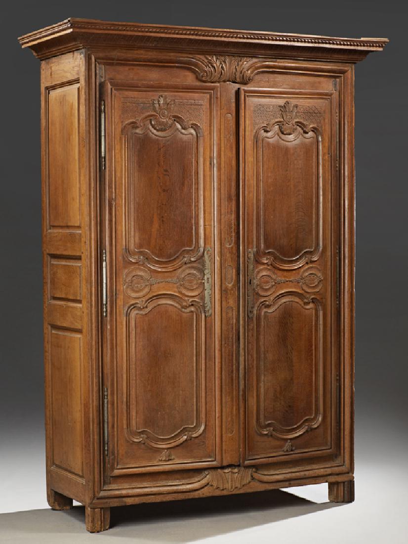 French Louis XIII Style Carved Oak Armoire, early 19th (1 of 1)