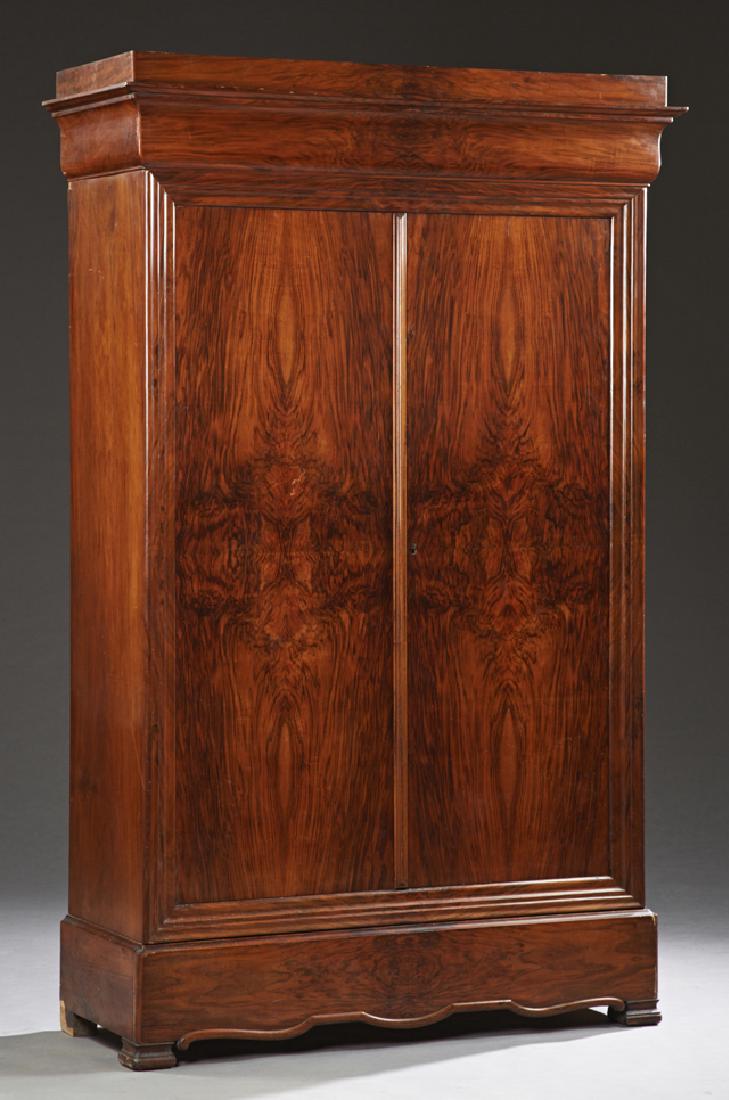 French Louis Philippe Burled Walnut Armoire, 19th c., (1 of 1)