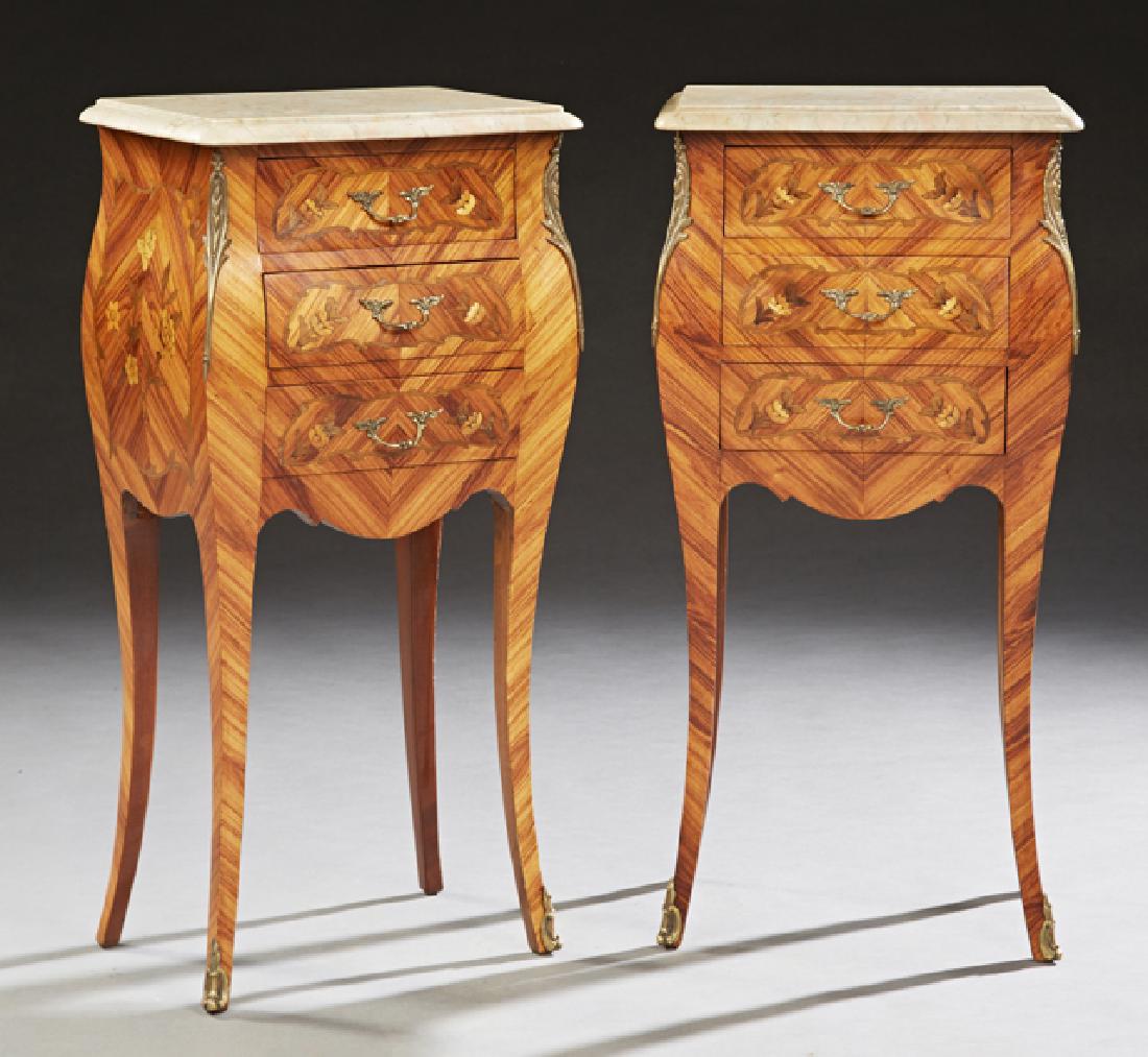 Pair of French Louis XV Style Ormolu Mounted Marquetry (1 of 1)