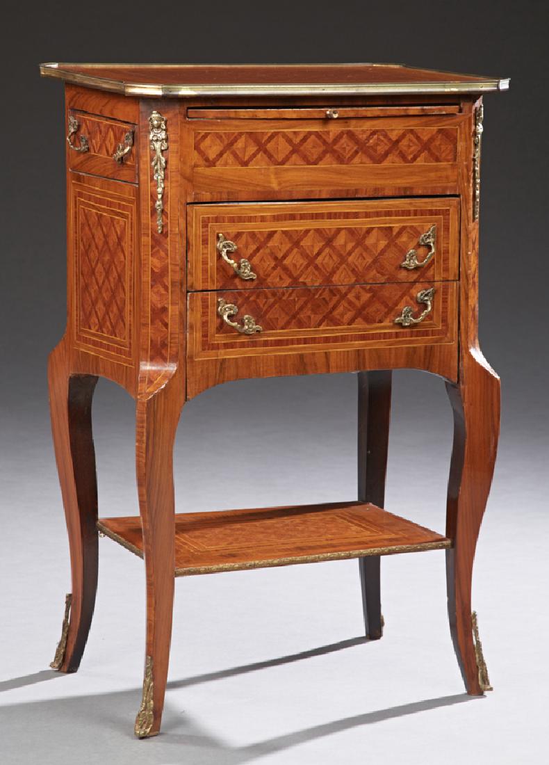 French Louis XV Style Carved Mahogany Inlaid Ormolu (1 of 2)