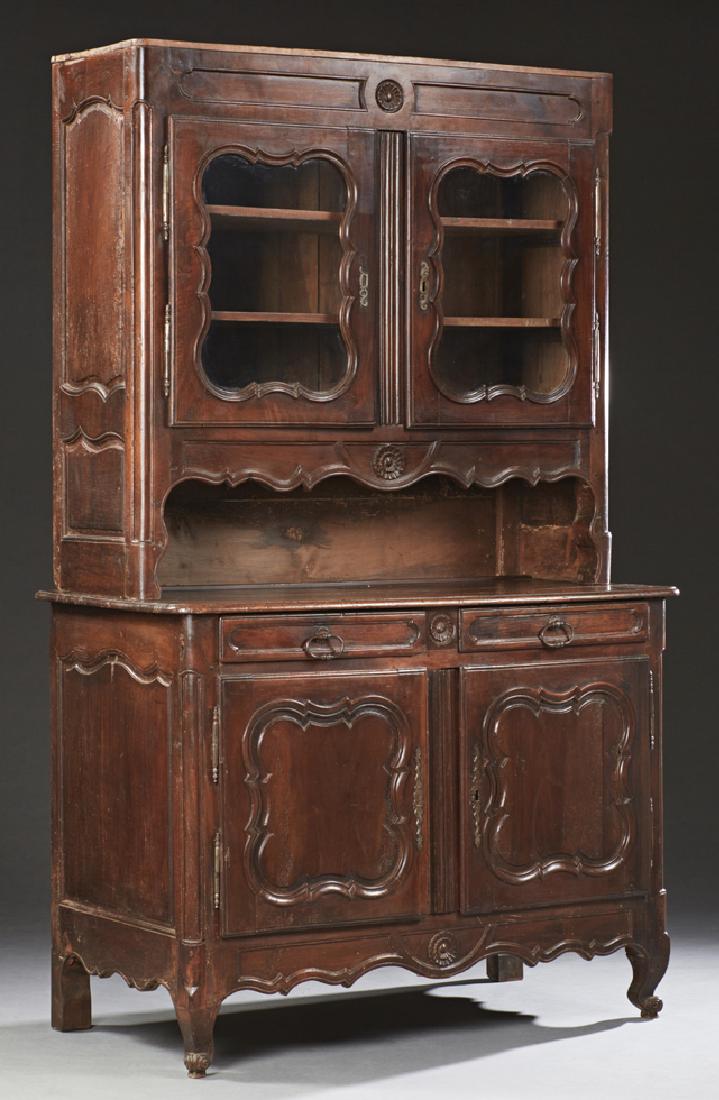 French Louis XV Style Carved Walnut Buffet a Deux (1 of 1)