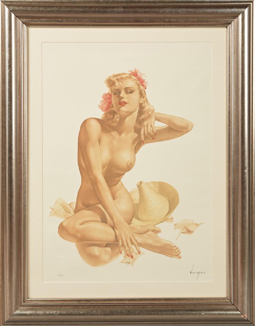 Alberto Vargas (1896-1982), "Seashells, Legacy Nude: Alberto Vargas (1896-1982), "Seashells, Legacy Nude 12," 1985, commemorative lithograph, 157/450, authorized by the Estate of Alberto Vargas, pencil numbered lower left, with a Certificate of Authenti