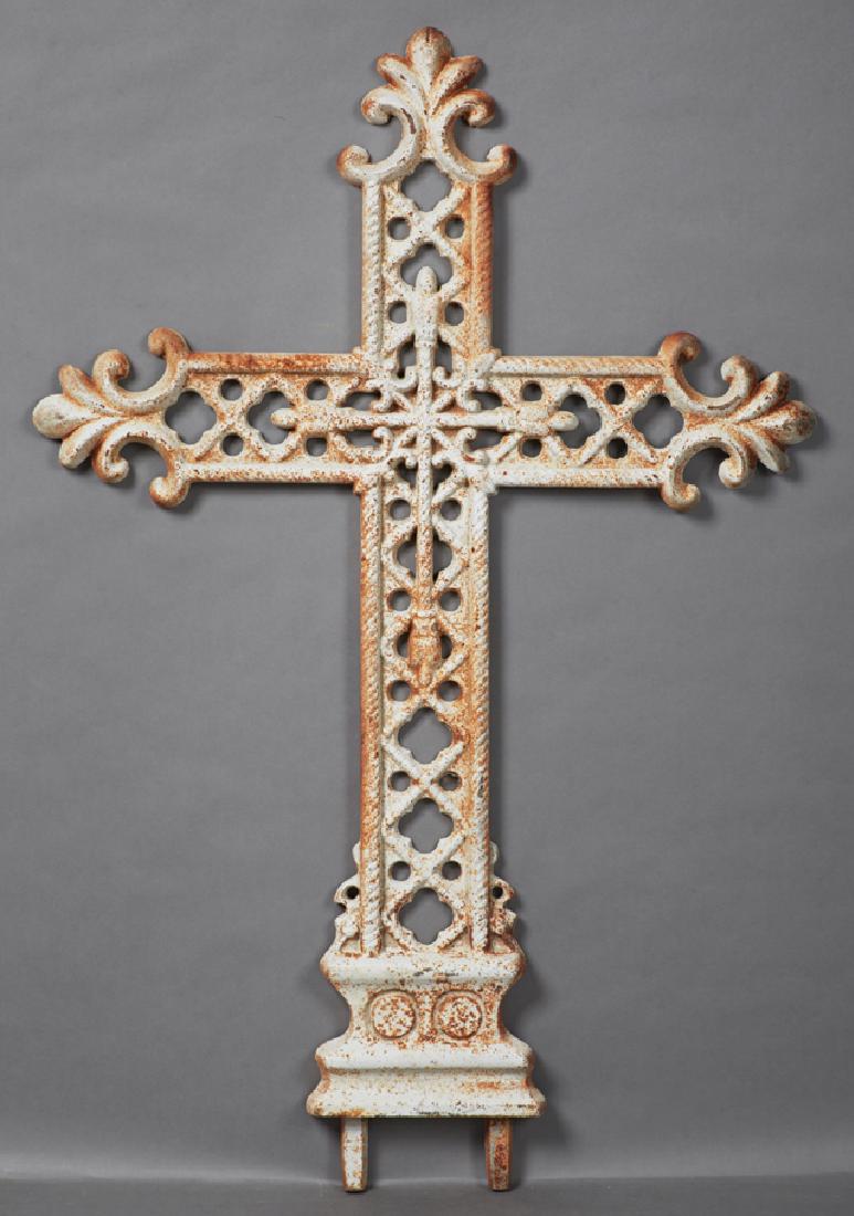 French Style Cast Iron Garden Cross, 20th c., with a (1 of 1)