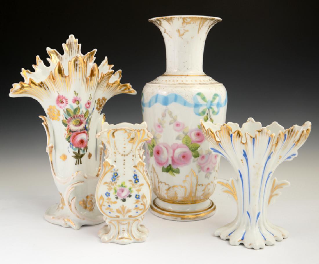 Group of Four Continental Porcelain Vases, 19th c., (1 of 1)