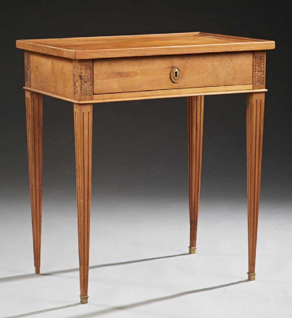 French Louis XVI Style Carved Cherry Side Table, late (1 of 1)