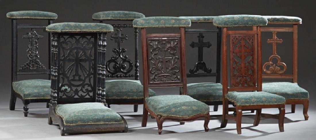 Group of Seven French Carved Prie Dieus, 19th c., (1 of 1)
