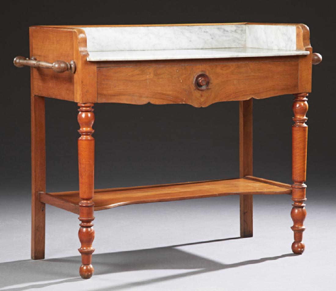 French Louis Philippe Carved Walnut Marble Top (1 of 1)