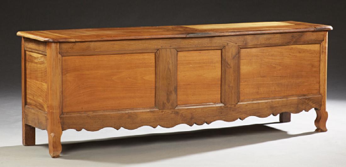 Unusual French Provincial Carved Cherry Bench, 20th c., (1 of 2)