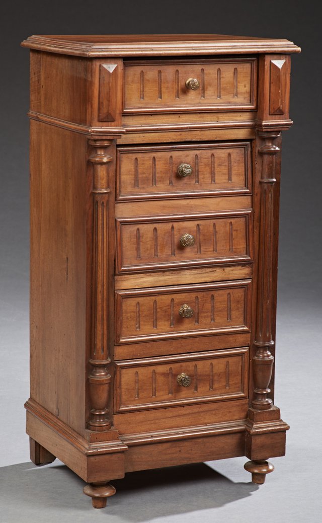 French Henri II Style Carved Walnut Nightstand, late (1 of 1)