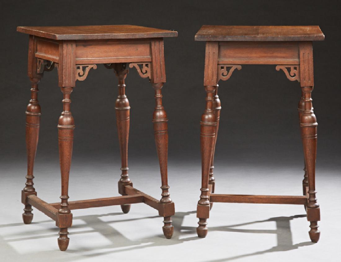 Pair of French Carved Oak Side Tables, 19th c., the (1 of 1)