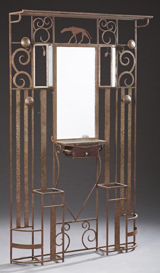 French Art Deco Wrought Iron Hall Tree, 20th c., the (1 of 1)