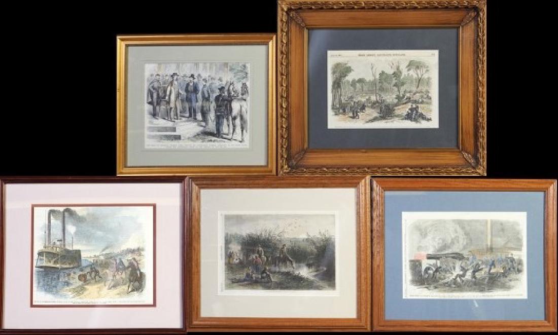 Group of Five Hand Colored Civil War Prints, consisting (1 of 4)
