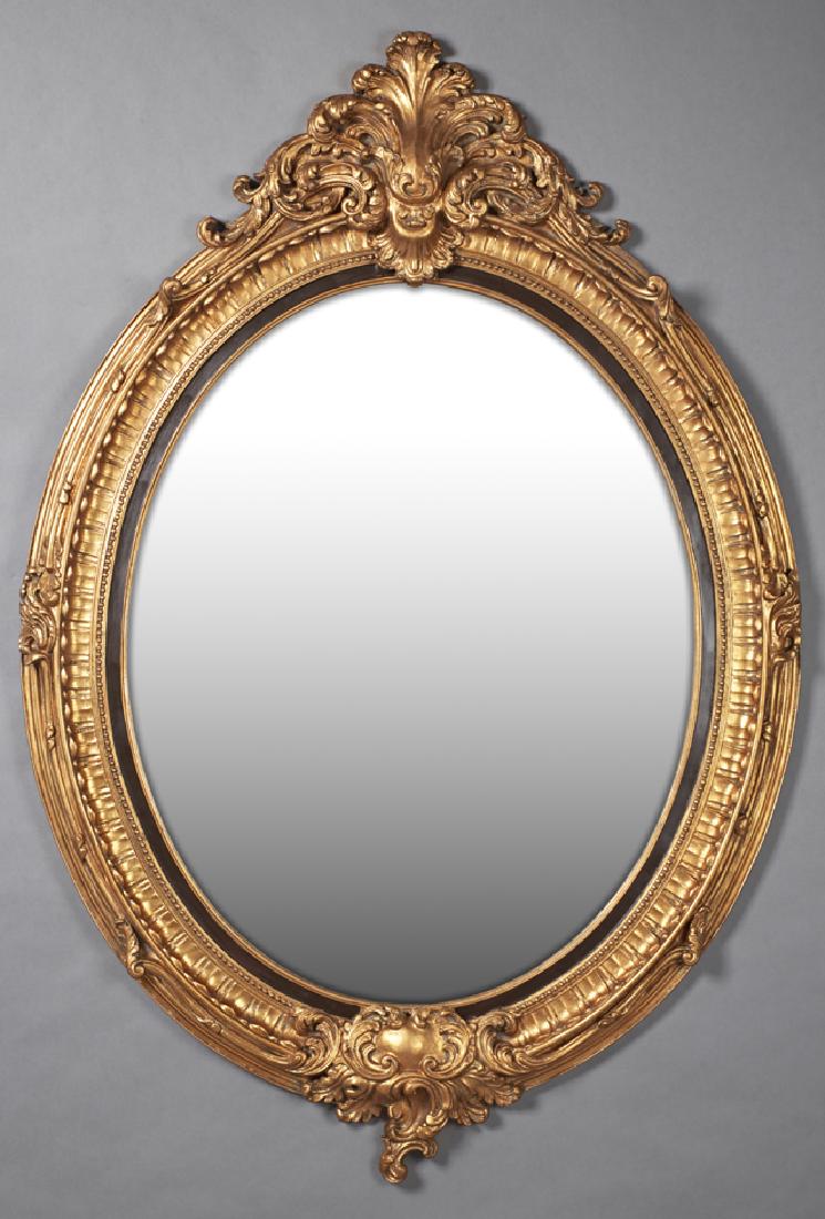 English Style Gilt Composition Oval Overmantle Mirror, (1 of 1)