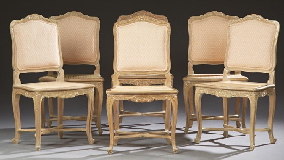 Set of Six Louis XV Style Carved Beech Whitewashed (1 of 1)