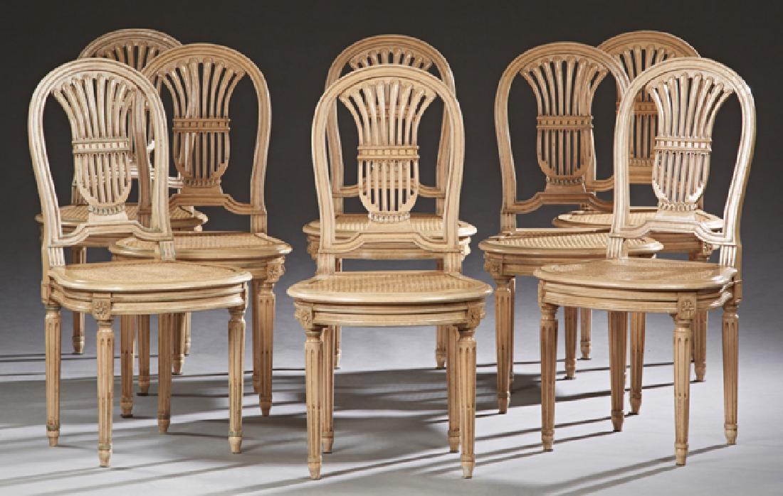 Set of Eight French Louis XVI Style Carved Beech Dining (1 of 1)
