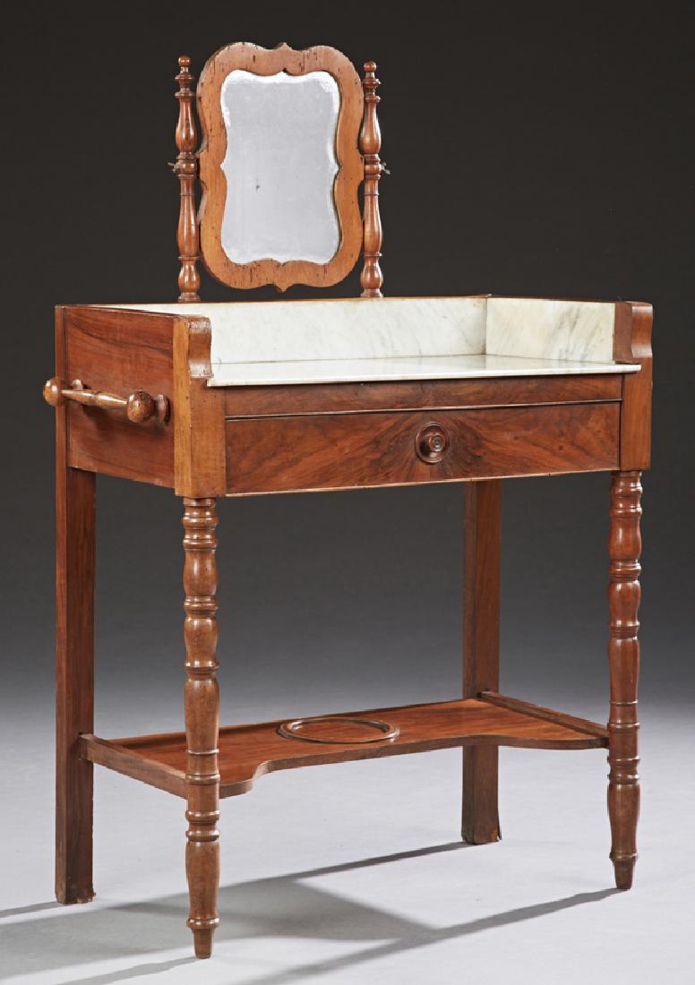 French Louis Philippe Carved Walnut Marble Top (1 of 1)