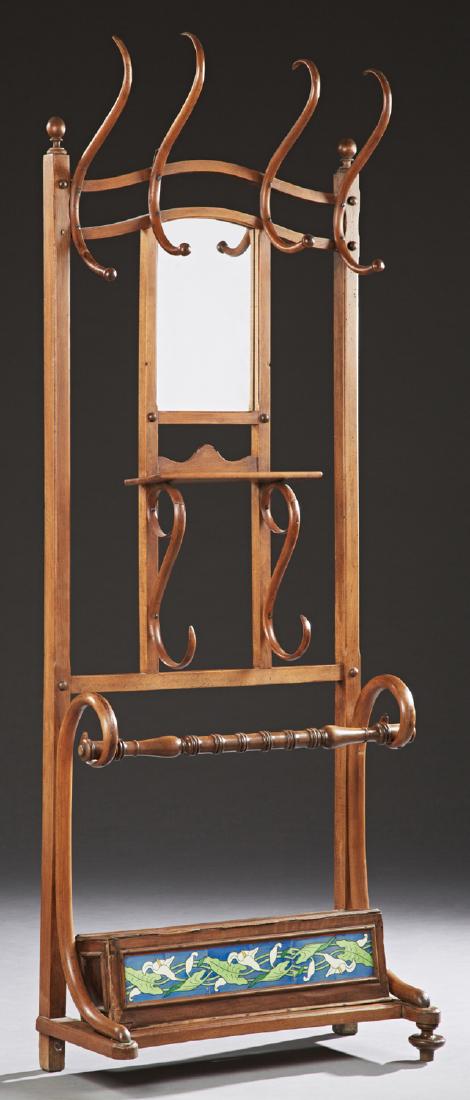 French Art Nouveau Carved Walnut Bentwood Hall Tree, (1 of 1)