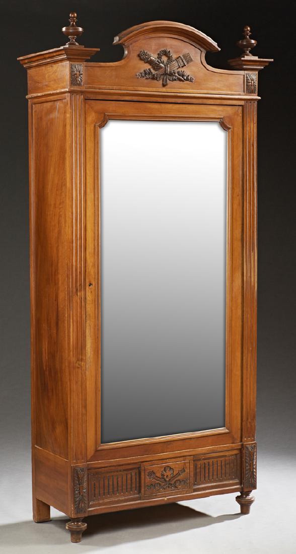 French Louis XVI Style Carved Walnut Single Door (1 of 1)