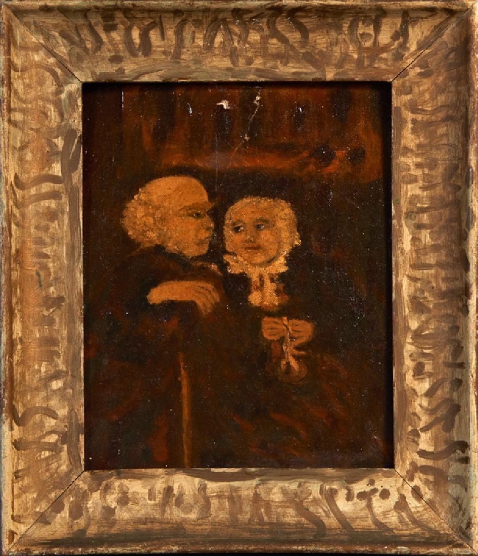 New Orleans School, "White Haired Couple," 20th c., oil (1 of 5)