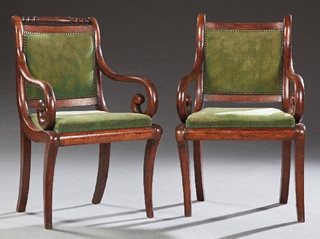 Pair of French Empire Style Mahogany Armchairs, 19th (1 of 1)