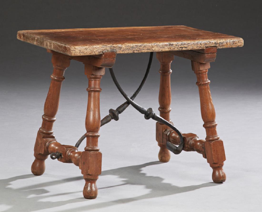 Spanish Provincial Carved Oak Stool, early 20th c., on (1 of 1)