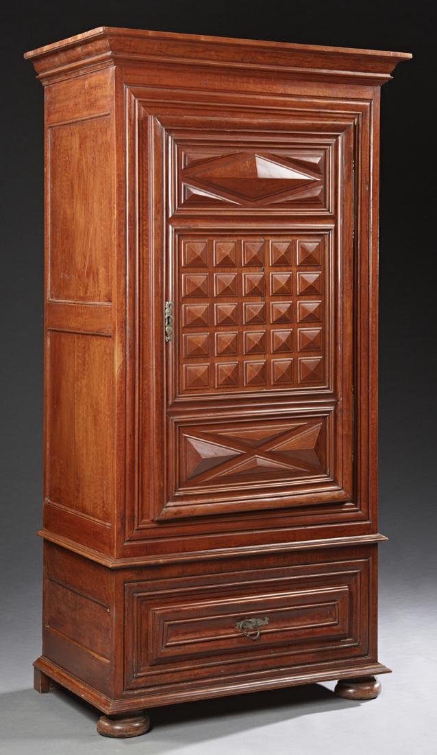 French Louis XIII Style Carved Cherry Armoire, early (1 of 1)