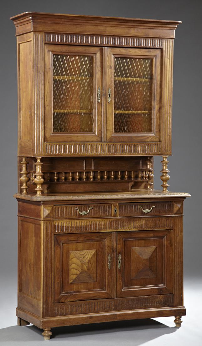 Henri II Style Carved Oak and Walnut Buffet a Deux (1 of 1)