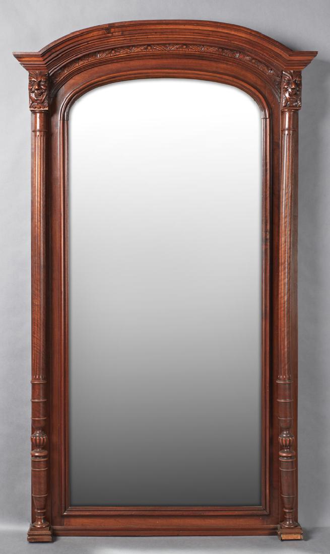 French Henri II Style Carved Walnut Overmantel Mirror, (1 of 1)