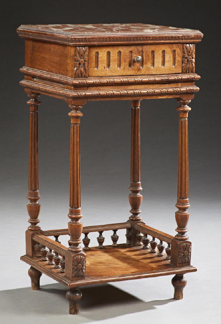 French Henri II Style Carved Walnut Marble Top (1 of 1)