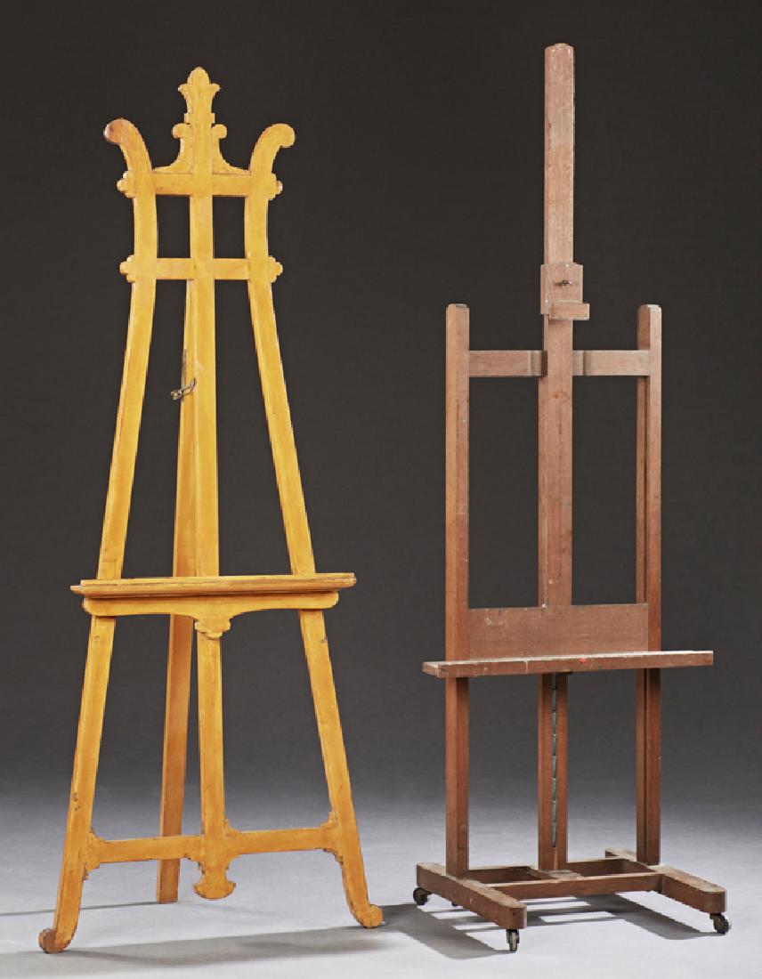 Two French Painting Easels, one an oak artist's ex (1 of 1)