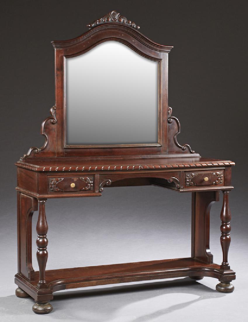 French Carved Mahogany Dressing Vanity, early 20th (1 of 1)