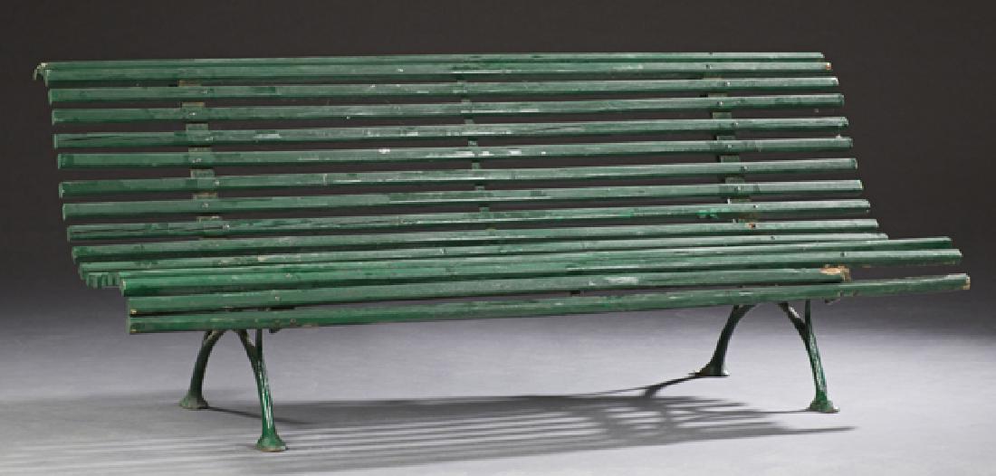 French Wrought Iron Garden Bench, early 20th c., w (1 of 1)