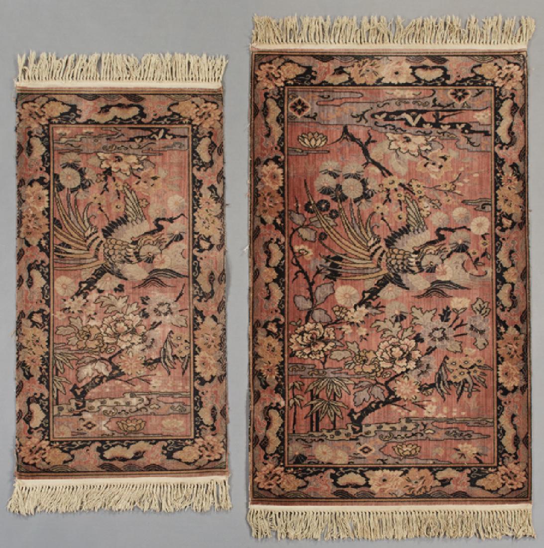 Two Chinese Pictorial Carpets, c. 1930, of birds i (1 of 1)