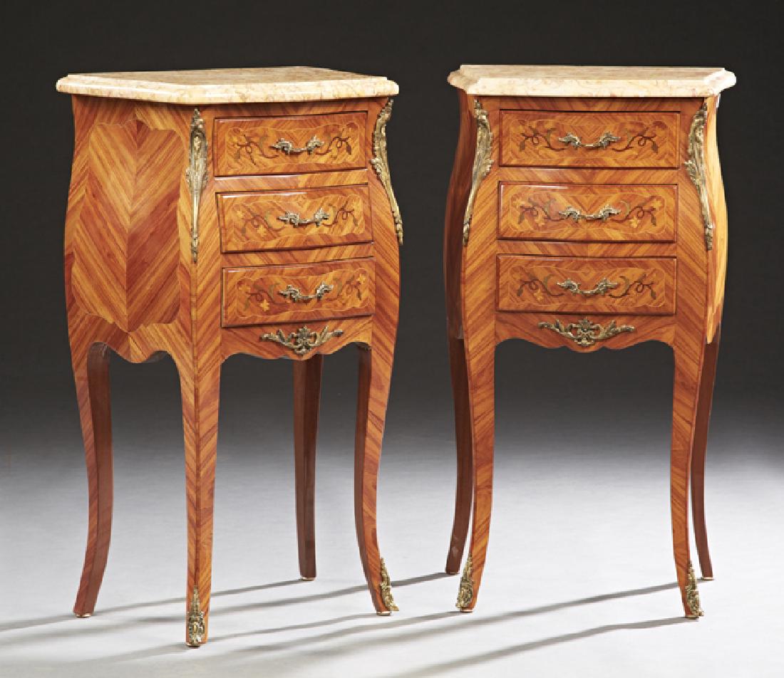 Pair of French Louis XV Style Ormolu Mounted Marquetry (1 of 1)