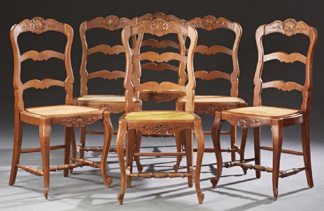 Set of Six French Provincial Carved Cherry Dining (1 of 1)