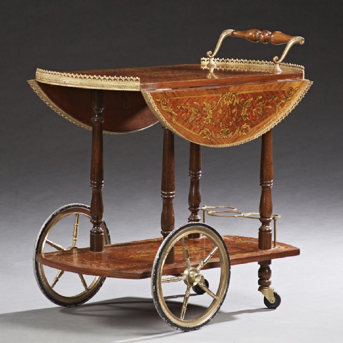 French Floral Marquetry Inlaid Mahogany Dessert Trolley (1 of 3)
