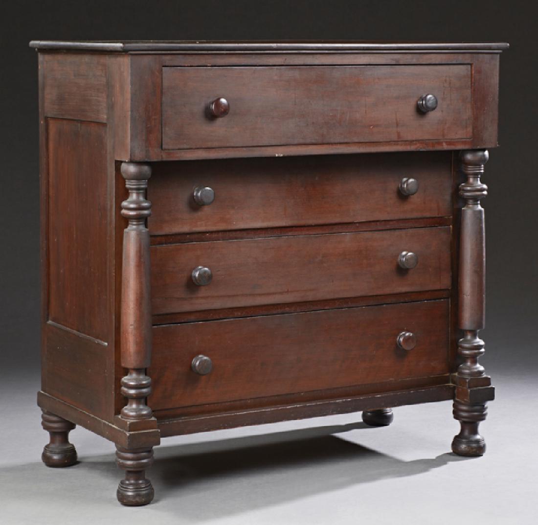 American Classical Carved Mahogany Chest, 19th c., the (1 of 1)