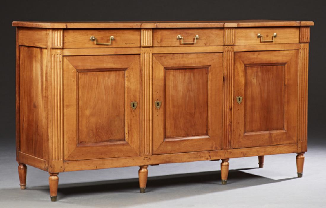 French Louis XVI Style Carved Cherry Sideboard, late (1 of 1)