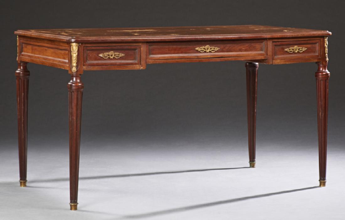 French Carved Mahogany Louis XVI Style Desk, early 20th (1 of 1)