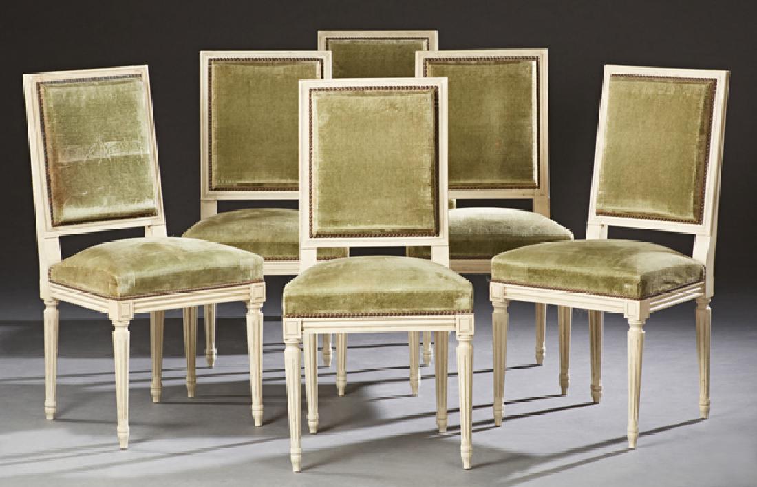 Set of Six French Louis XVI Style Polychromed Beech (1 of 1)
