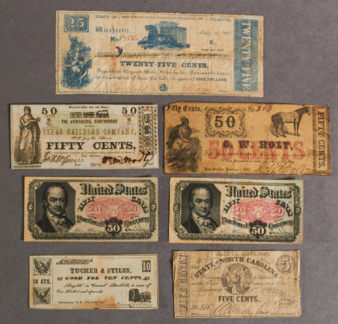 Group of Seven Pieces of Fractional Currency, (1 of 1)