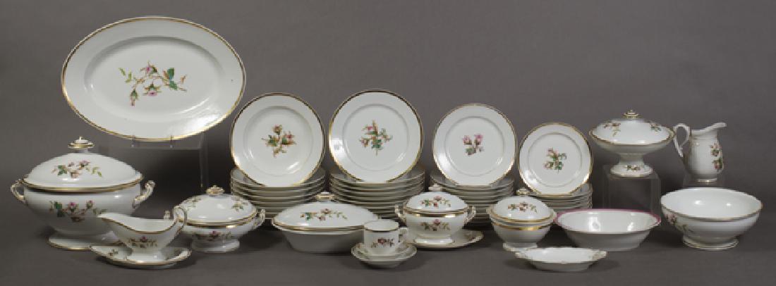 One Hundred Twelve Piece Set of Havilland Limoges: One Hundred Twelve Piece Set of Havilland Limoges Porcelain Dinnerware, early 20th c., in the "Moss Rose" pattern, consisting of 16 dinner plates, 12 soup bowls, 9 bread and butter plates, 16 salad pl