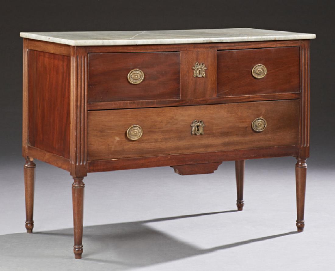 French Louis XVI Style Carved Mahogany Marble Top (1 of 1)